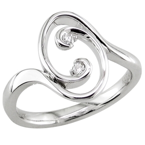 Oval Diamond Swirl Ring