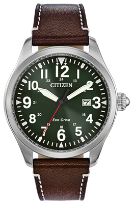 Men's Citizen eco drive green dial Garrison watch