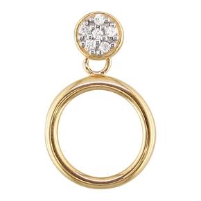 Yellow gold diamond circle necklace