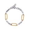 Frederic Duclos sterling silver & yellow gold plated paperclip bracelet