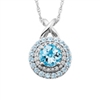 10k white gold blue topaz & diamond necklace