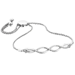 sterling silver & diamond adjustable bolo bracelet