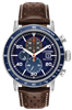 men's citizen eco-drive Brycen chronograph blue dial leather strap watch CA0648-09L