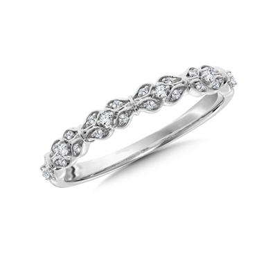 10k white gold diamond stackable ring