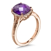 14k rose gold amethyst & diamond ring