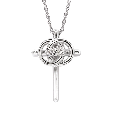 14k white gold christian marriage symbol cross necklace