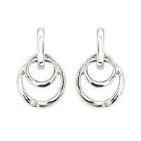 sterling silver & diamond linked circle earrings