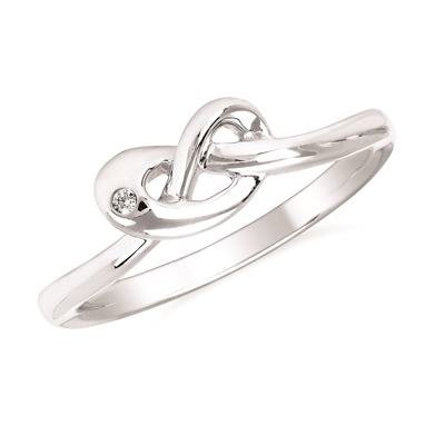 Diva Diamonds sterling silver & diamond know ring