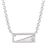 diva diamonds sterling silver & diamond rectangle bar necklace