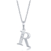 sterling silver & diamond initial letter R