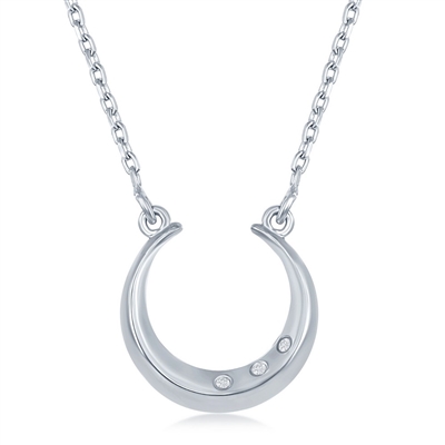 sterling silver diamond horseshoe necklace