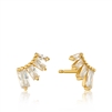 Ania Haie glow getter gold plated glow bar cz stud earrings