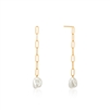 Ania Haie pearl of wisdom chunky drop gold earrings