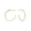 Ania Haie bright future optic white enamel gold hoop earrings