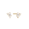 Ania Haie gold dance 'til dawn sparkle emblem stud earrings