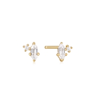 Ania Haie gold dance 'til dawn sparkle emblem stud earrings