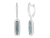 14k white gold created alexandrite & diamond dangle earrings