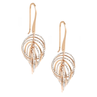 Frederic Duclos sterling silver & rose gold plated infinity twist earrings