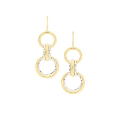 Frederic Duclos Multi Ring sterling silver & yellow gold plated earrings