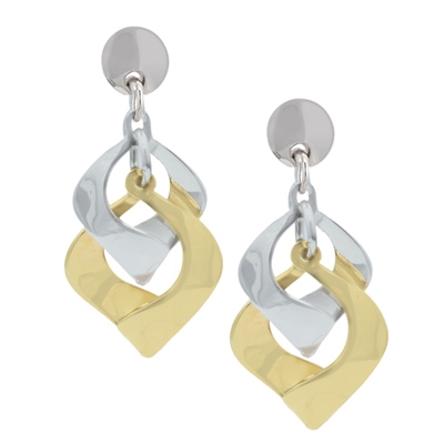 Frederic Duclos sterling silver & yellow gold plated modern figure eight earrings
