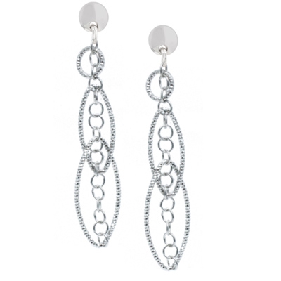Frederic Duclos sterling silver oval decadence earrings