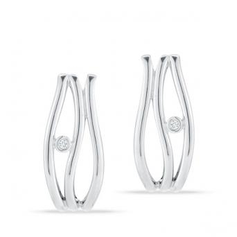 Stefano Bruni designs glamorous expressions sterling silver & diamond earrings