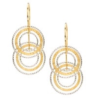 Frederic Duclos sterling silver & yellow gold plated textured ooh's earrings