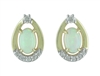 14k yellow gold opal & diamond earrings