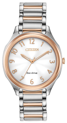 ladies citizen eco drive two tone pink gold drive watch