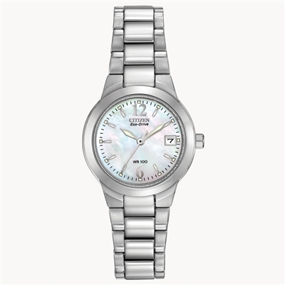 ladies eco drive citizen chandler mother of pearl dial watch