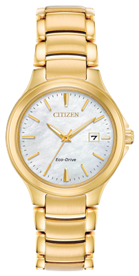 ladies citizen eco drive chandler gold tone watch