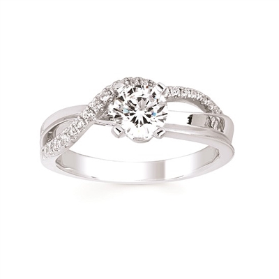 14k white gold semi mount diamond engagement ring