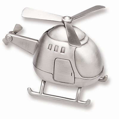 pewter helicopter baby bank