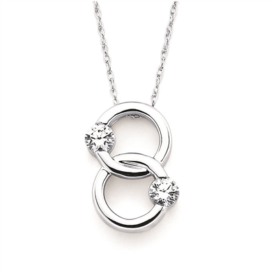 14k white gold 2 stone diamond circle necklace