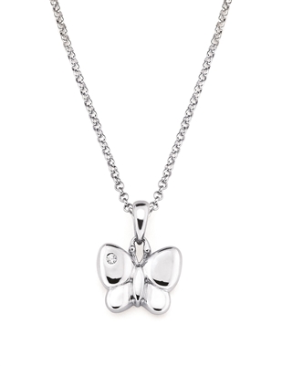 Little Diva sterling silver & diamond butterfly necklace