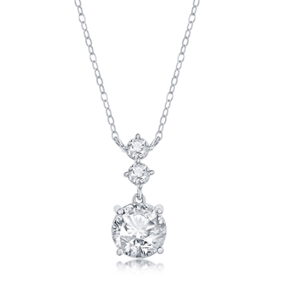 sterling silver & cz cubic zirconia necklace