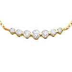 14k yellow gold 1/2 carat diamond curve necklace