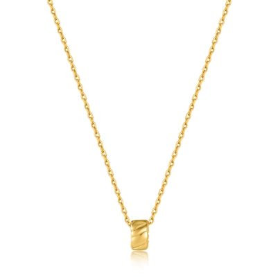 Ania Haie smooth operator gold smooth twist pendant necklace