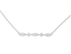 14k white gold diamond bar necklace