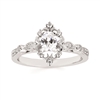vintage look 14k white gold diamond engagement ring