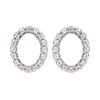 14k white gold diamond oval earrings