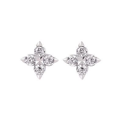 14k white gold diamond fashion earrings