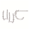 10k white gold & diamond double hoop earrings