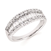 14k white gold baguette & round diamond fashion ring