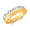 14k white & yellow gold diamond fashion stackable ring