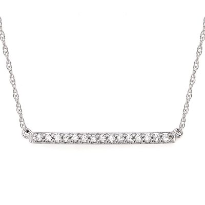 Diamond Trapeze Bar Necklace