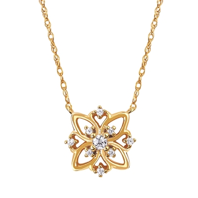 14k yellow gold diamond necklace