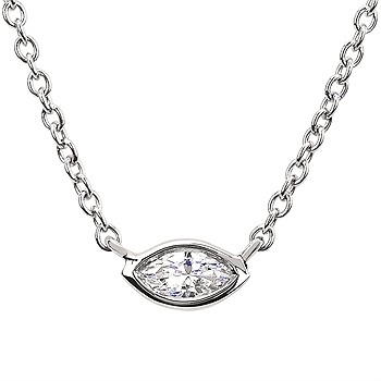 14k white gold marquise diamond necklace