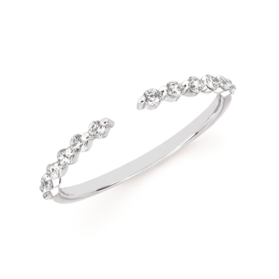 14k white gold diamond wrap band