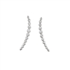 14k white gold curved diamond earrings